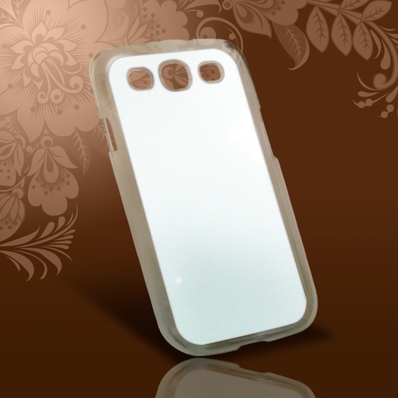 Чехол Samsung Galaxy S3 i9300 пластик прозрачный с металлической вставкой